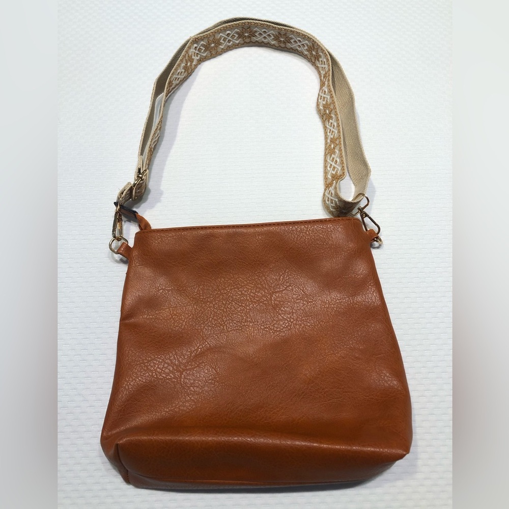 Le Miel Brown Shoulder Bag with Decorative Strap - Picture 5 of 15